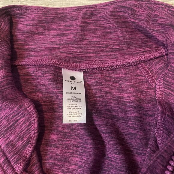 Yogalicious Lux Women’s Purple Ultra Soft Full Zip Yoga Performance Jacket M - Picture 2 of 4